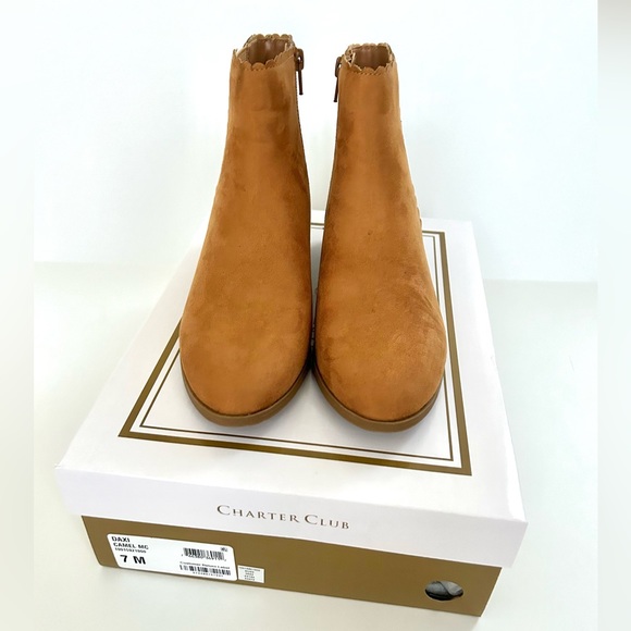 Daxi Scalloped Booties in Camel- New in Box - Picture 4 of 10